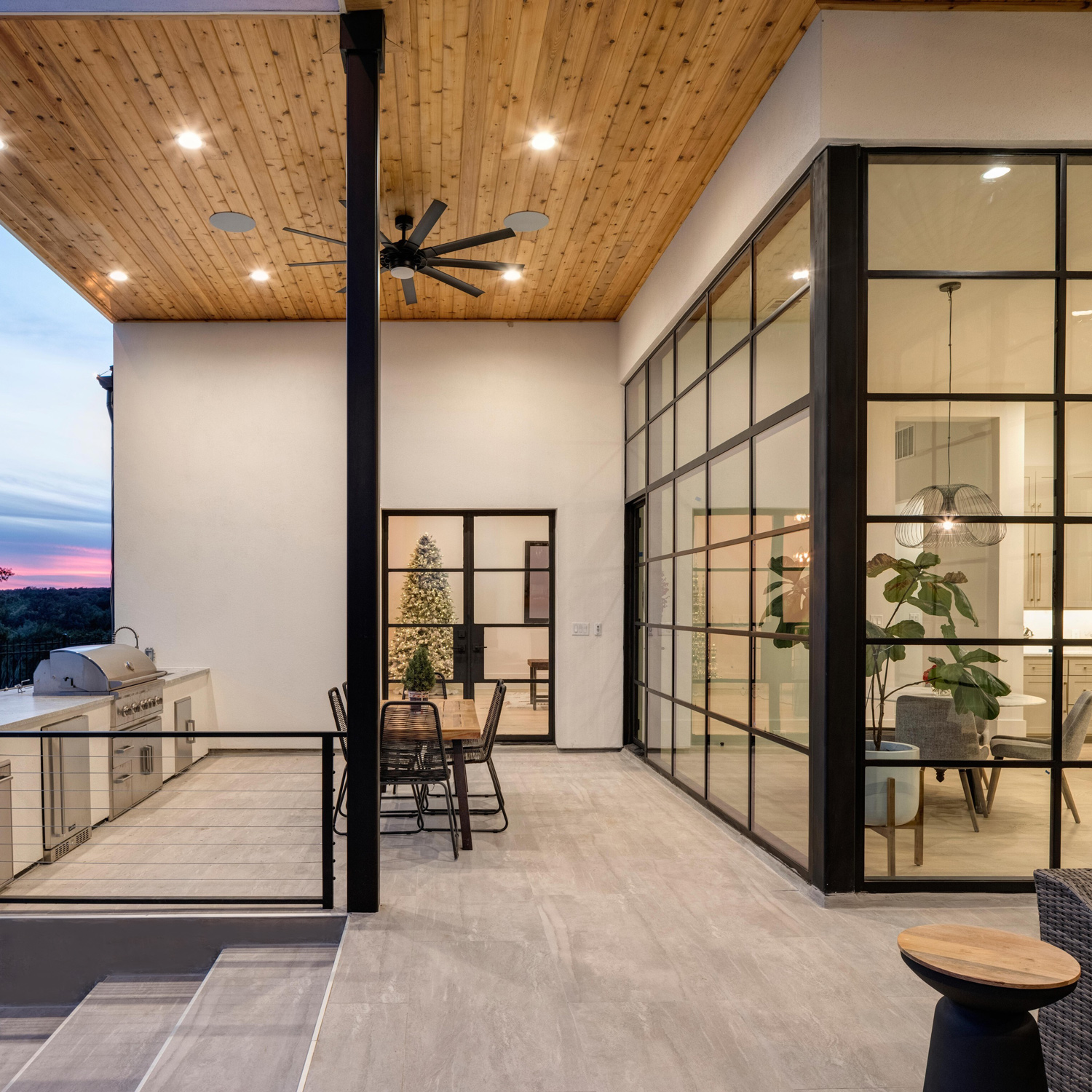 Luxury home view sunset Luxury home view sunset